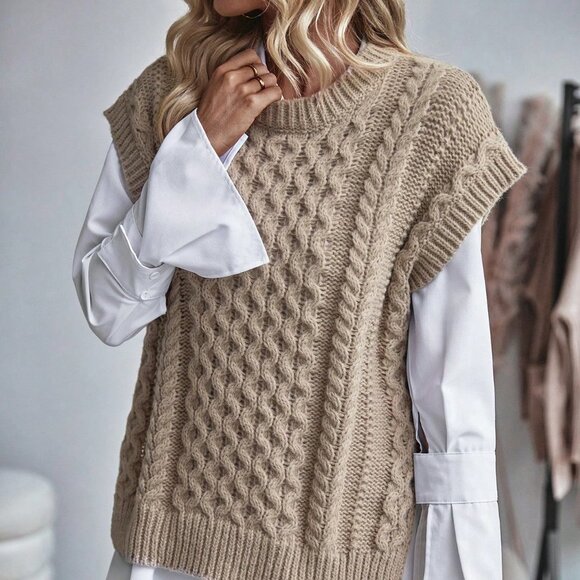 Cable Knit Sweater Vest - Picture 2 of 5